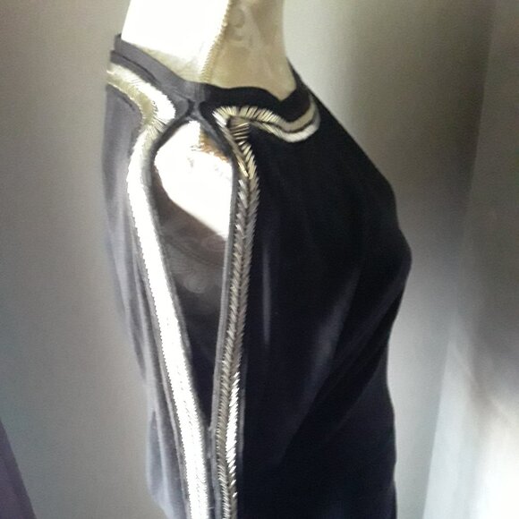 Boston Proper batwing cold shoulder dark black sweater size S - Picture 4 of 14